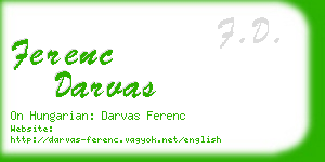 ferenc darvas business card